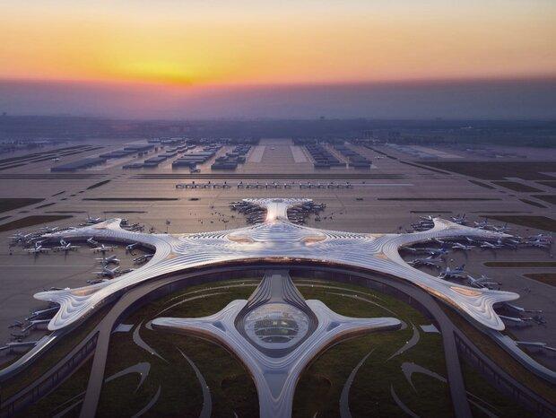 تصاویر فرودگاهی به شکل دانه برف در چین