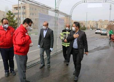 رونمایی از تونل ضدعفونی خودروهای عمومی سازمان آتش نشانی تبریز