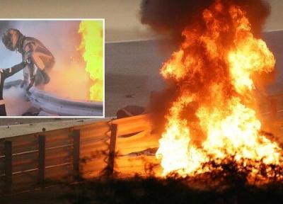 نجات معجزه آسای راننده فرمول یک از آتش در جایزه عظیم بحرین